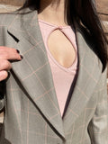 Blazer grigio e rosa