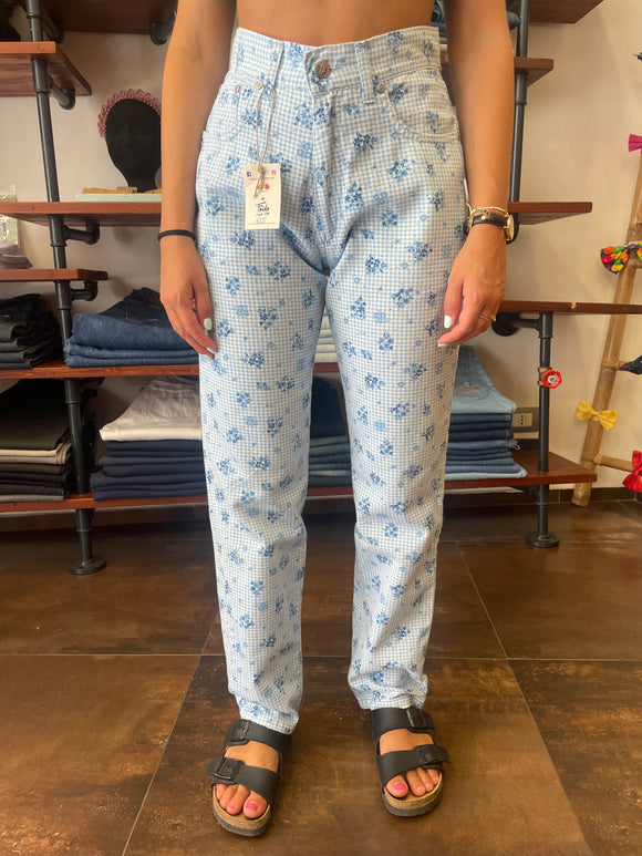 Jeans Vichy floreale onyx