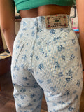Jeans Vichy floreale onyx