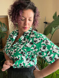 Camicia fiori verde