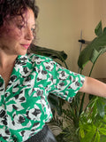 Camicia fiori verde