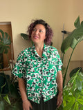 Camicia fiori verde