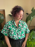 Camicia fiori verde