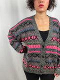 Cardigan Grigio e Rosa