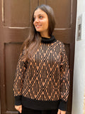 Maglione bronzo e nero