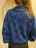 Maglione blu e nero Lurex