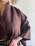Kimono marrone e amaranto