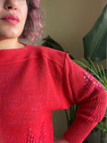 Maglione rosso paillettes