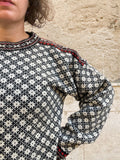 Maglione tirolese bianco, grigio e rosso