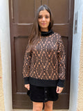 Maglione bronzo e nero