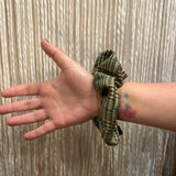 Scrunchie Principe di Galles marrone oro e verde