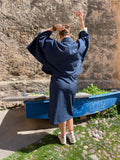 Completo Kimono corto blu