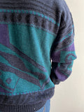 Maglione petrolio e Viola