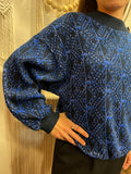 Maglione blu e nero Lurex