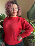 Maglione rosso paillettes